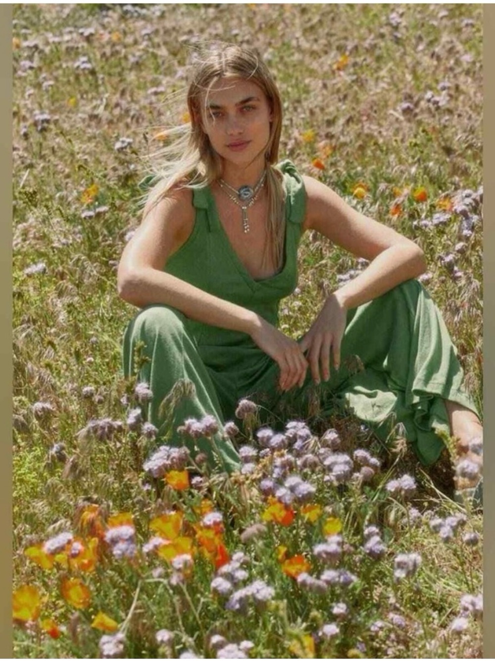 NWT Free People Beach Alice Jumpsuit in Green Small